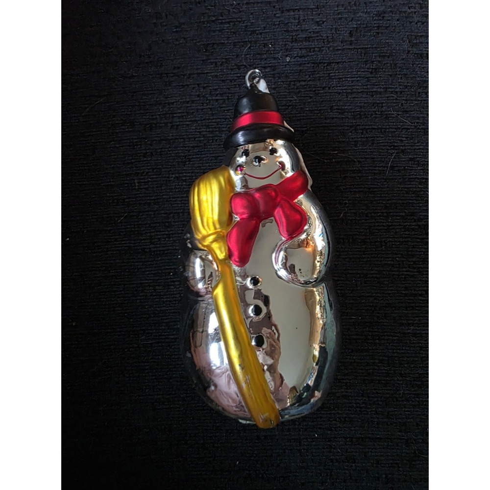 Snowman Mercury Glass Ornament 9" LARGE Dept 56 Handblown Hand painted